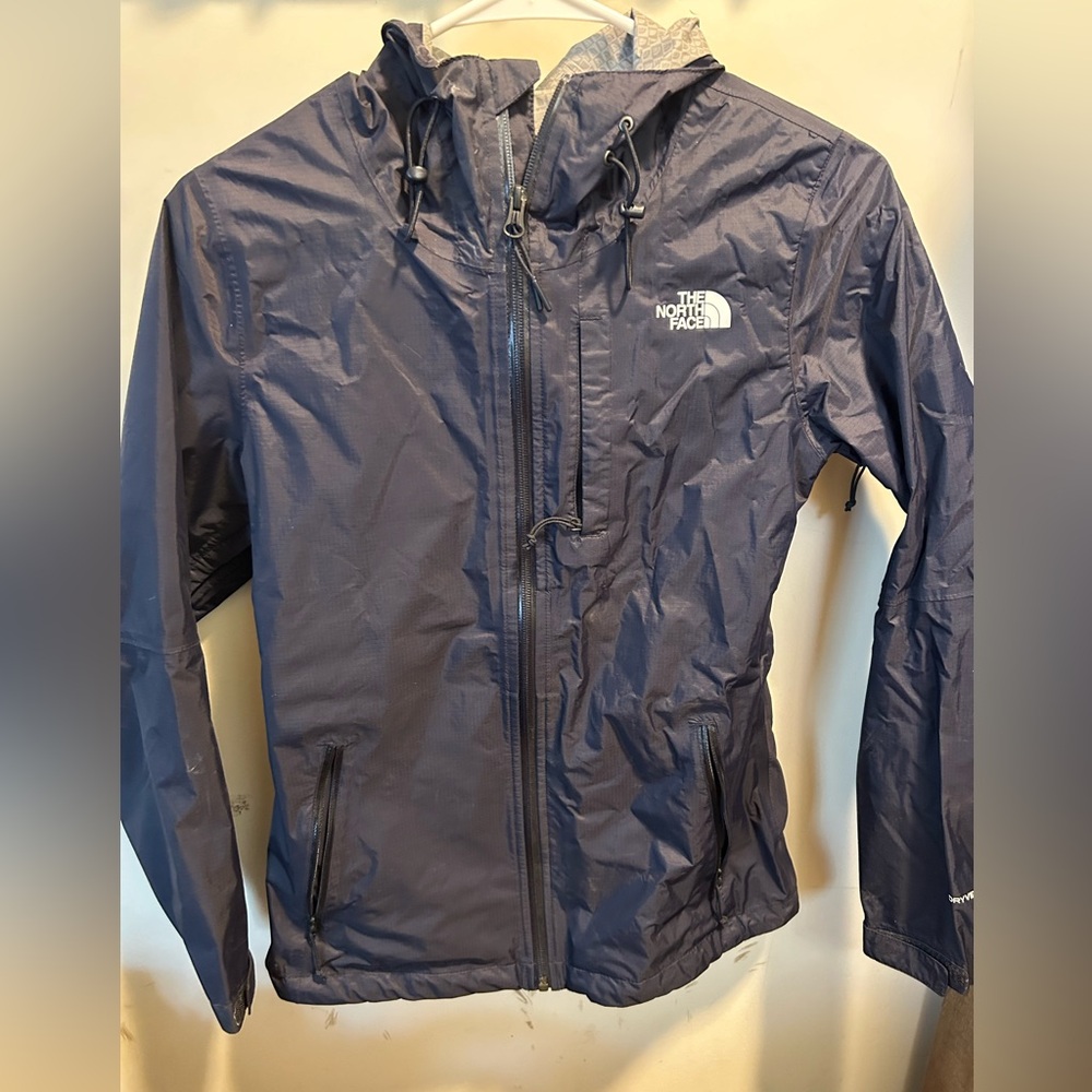 The North Face, dark blue, XS, waterproof jacket with hood
